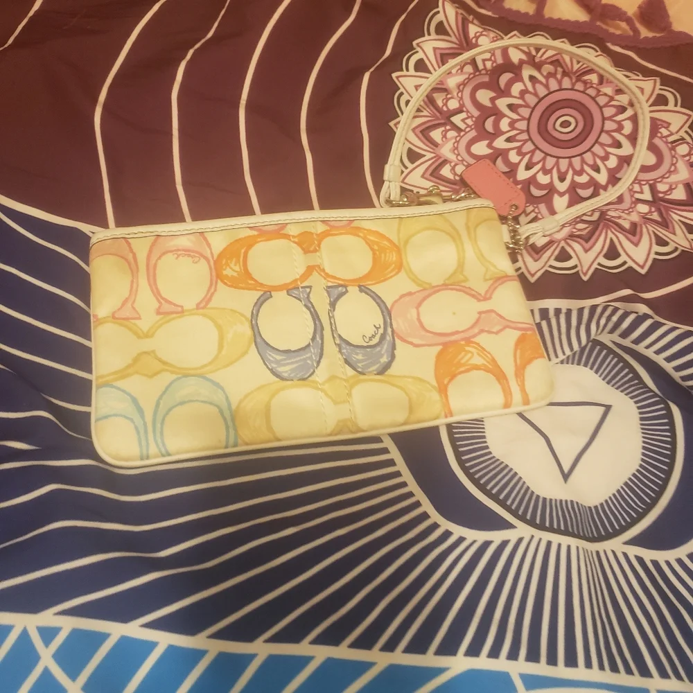 Coach multicolor wristlet